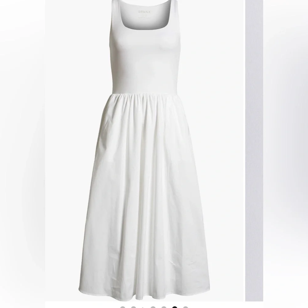 SPANX NEW Spanxsmooth jersey mixed media midi dress - Picture 5 of 9